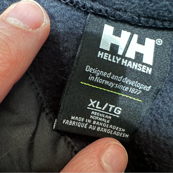 Helly Hansen Black Pullover Snap Button Closure Fleece XL Sweater Cozy - Picture 6 of 10